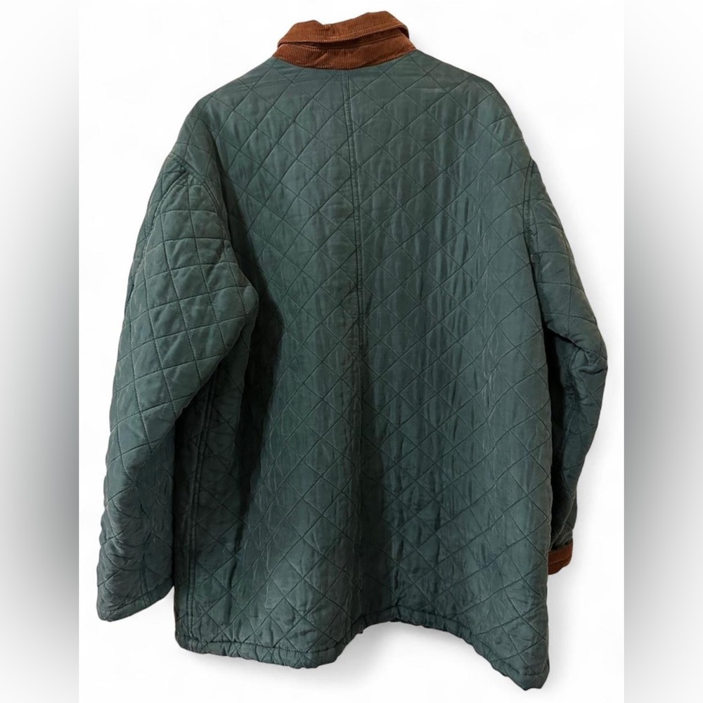Vintage Quilted Utility Jacket with Corduroy Collar - Green - never worn - Picture 2 of 7